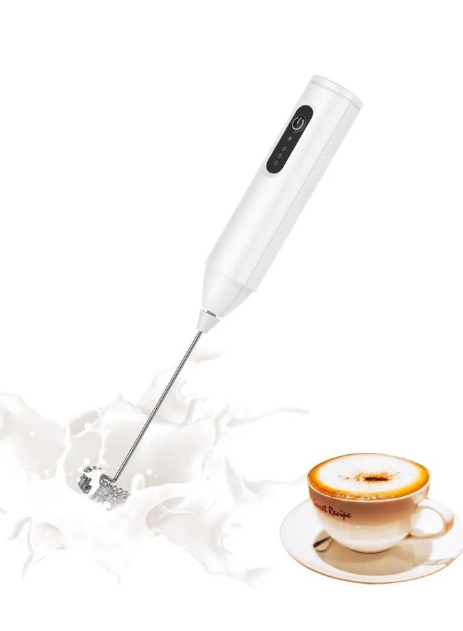جلوسكي الكهربائية الحليب الرغوة اليدوية USB القابلة لإعادة الشحن القهوة الرغوة مع الغز المقاوم للصدأ، 3 سرعة قابلة للتعديل الرغوة صانع القهوة، اللاتيه، الكابوتشينو، الشوكولاته الساخنة، ماتشا، البيضة - Image 1