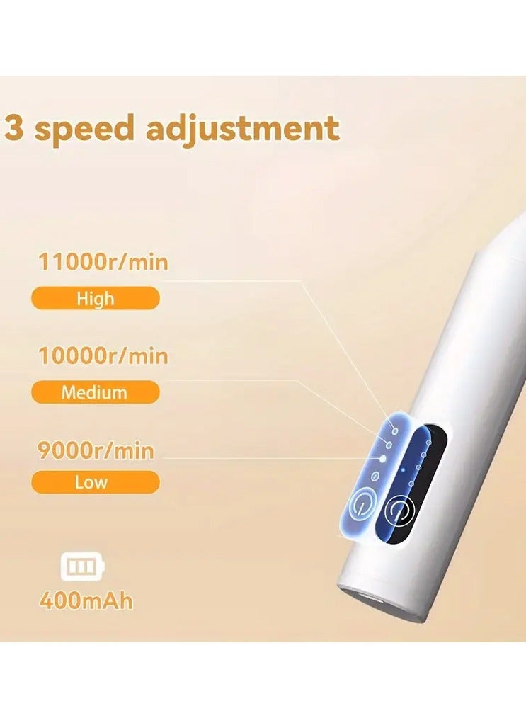 جلوسكي الكهربائية الحليب الرغوة اليدوية USB القابلة لإعادة الشحن القهوة الرغوة مع الغز المقاوم للصدأ، 3 سرعة قابلة للتعديل الرغوة صانع القهوة، اللاتيه، الكابوتشينو، الشوكولاته الساخنة، ماتشا، البيضة - Image 2