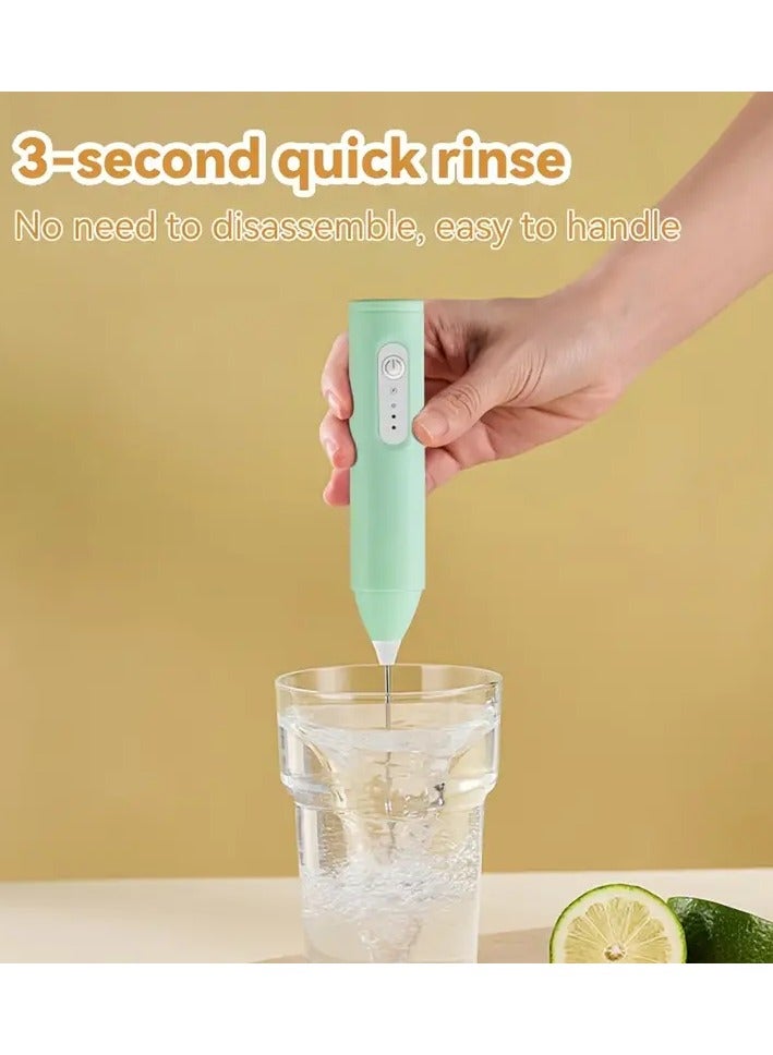 جلوسكي الكهربائية الحليب الرغوة اليدوية USB القابلة لإعادة الشحن القهوة الرغوة مع الغز المقاوم للصدأ، 3 سرعة قابلة للتعديل الرغوة صانع القهوة، اللاتيه، الكابوتشينو، الشوكولاته الساخنة، ماتشا، البيضة - Image 4