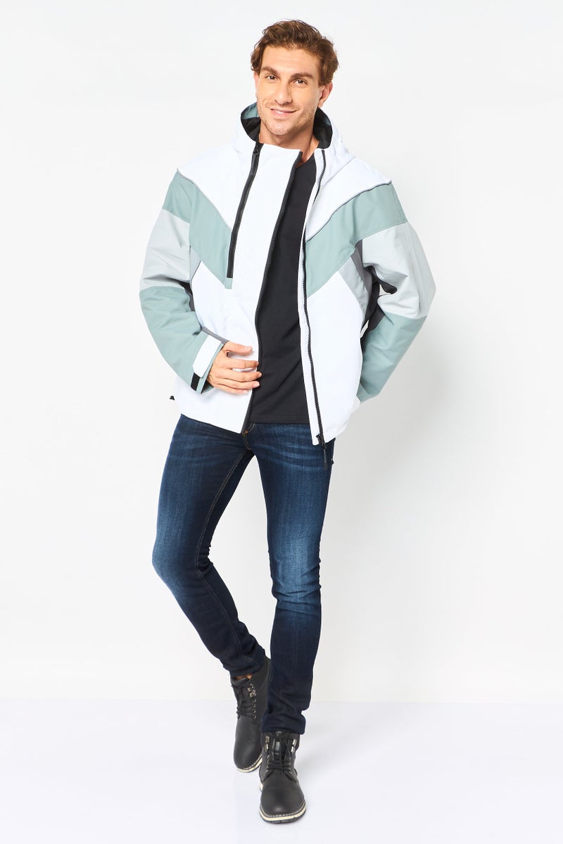 SELECTED Men Colorblock Long Sleeve Parka Jacket, Multicolor - Image 4