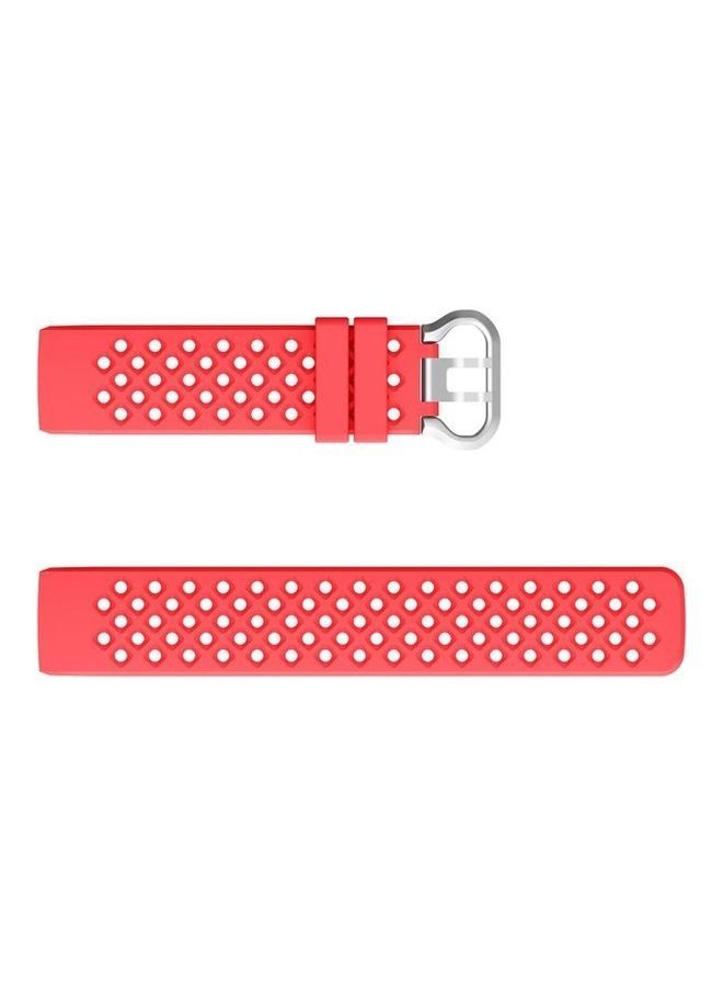NIBEMINENT Silicone Replacement Band For Fitbit Charge 3/4 Red - Image 3