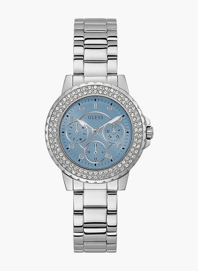 GUESS ساعة يد نسائية أنالوج دائرية من الفولاذ المقاوم للصدأ GW0410L1 - 36 مم - Image 1