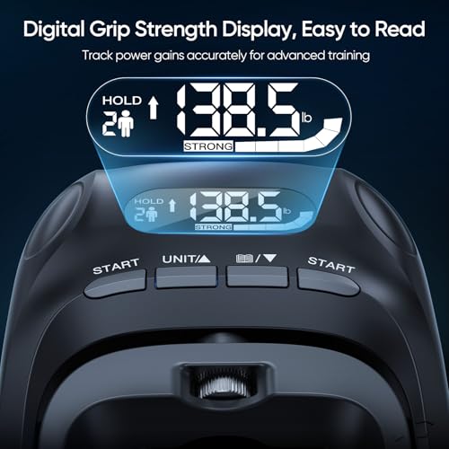 FitBeast Grip Strength Trainer Kit Digital Grip Strength Tester with Adjustable Hand Gripper Strengthener Finger Exerciser Track Progress for Fitness Rehab Strength Building Advanced 3in1 Kit - Image 3
