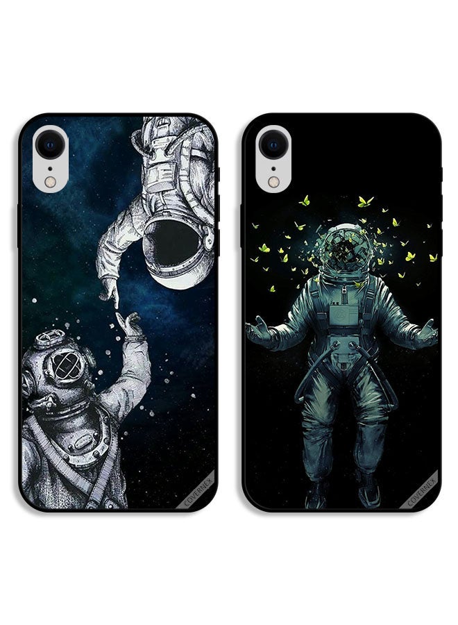 Covernex Two Cases For Apple iPhone XR Protective Covers Astronauts and Butterfly - Image 1