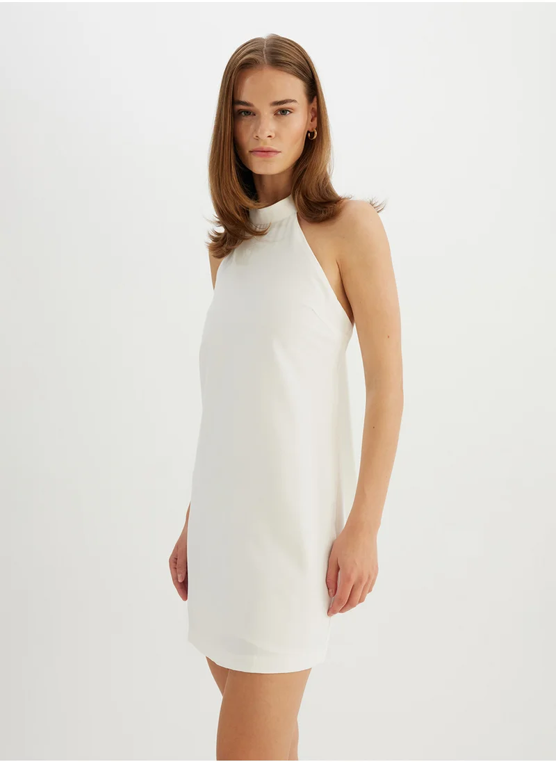 DeFacto A-Line Basic Crepe Sleeveless Mini Dress