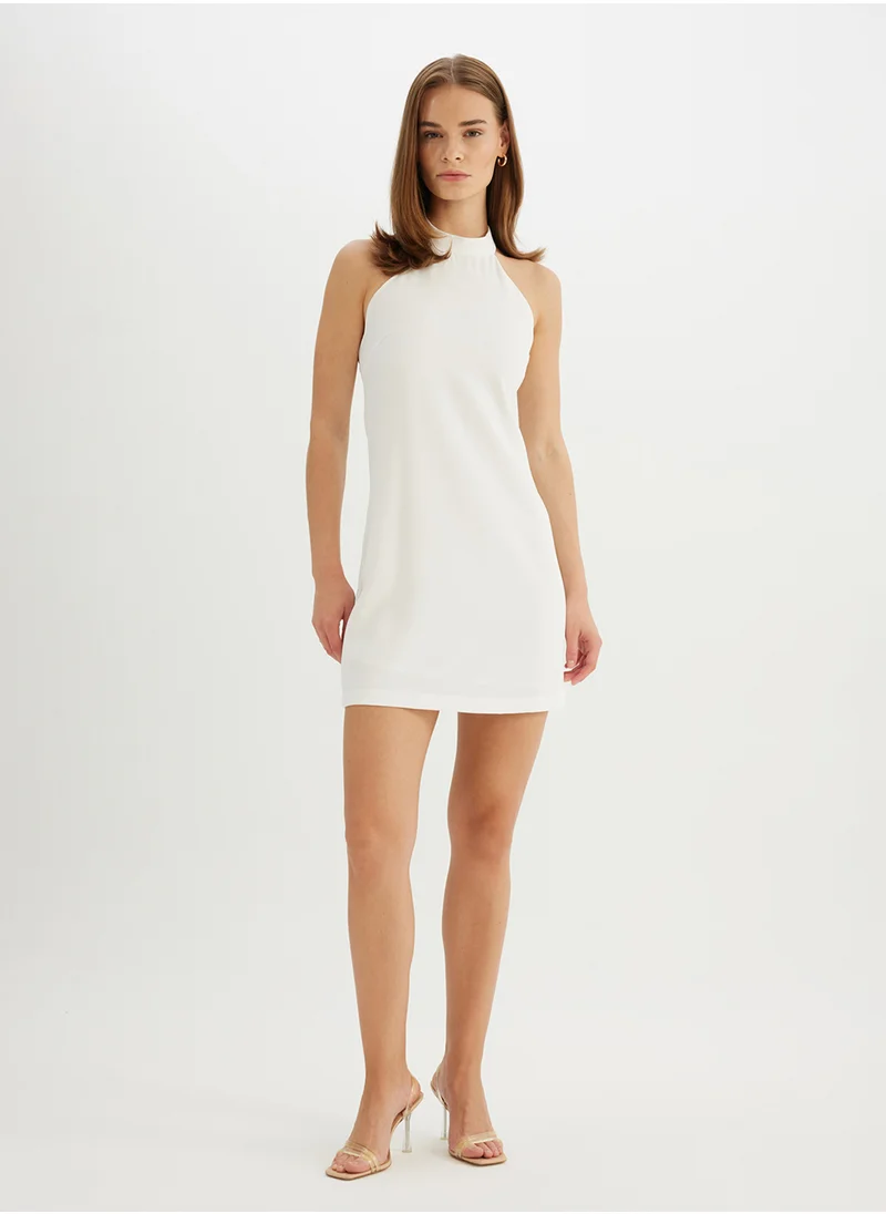 DeFacto A-Line Basic Crepe Sleeveless Mini Dress