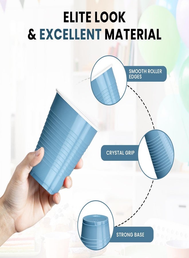 DecorRack Light Blue Plastic Cups, 12 oz Disposable Cups, Party Supplies (60 Count) - Image 5