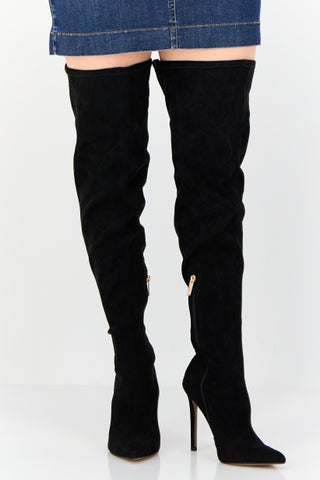 Women Slip On Knee Boots, Black - pzsku/Z3E5969F2CF03892996A4Z/45/1751638627/1d211239-9f95-4cc9-b5cf-287e5952428c