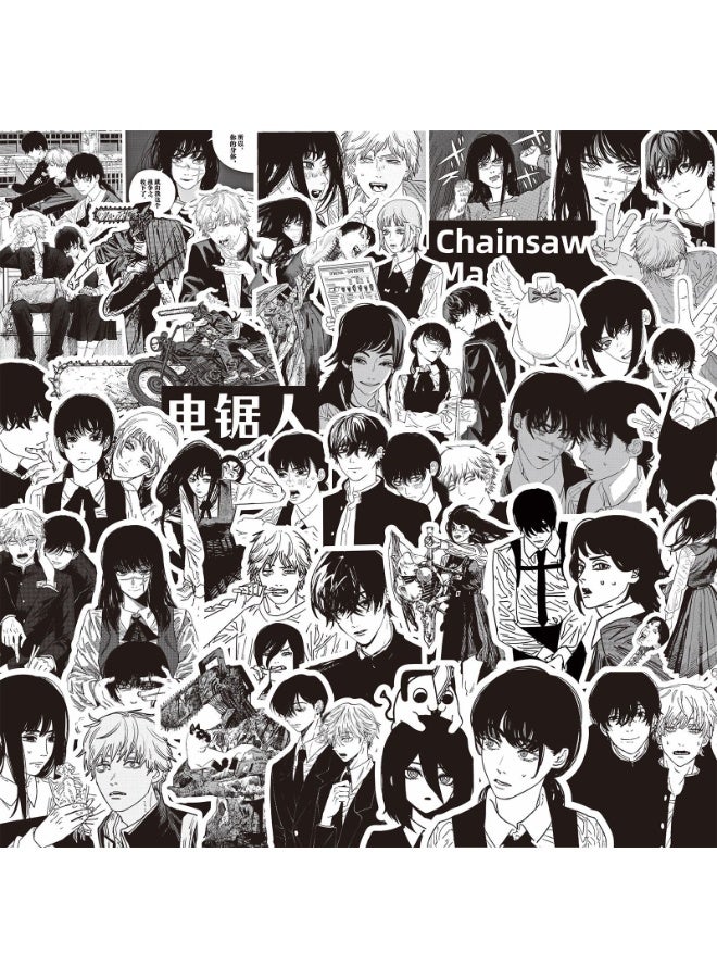 NIBEMINENT 75 Pcs Cartoon Chainsaw Man Deco Kit Waterproof Stickers, High Definition Printing Bright Colors, Suitable for Laptop Skateboard Luggage Water Bottle Guitar DIY - Image 1