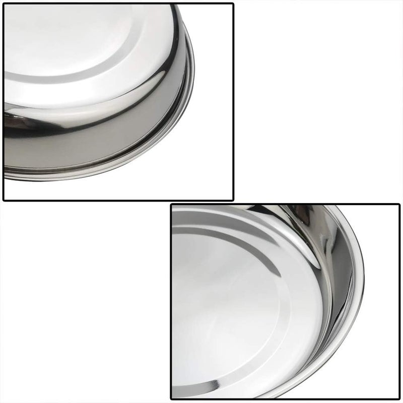 Eagrye 4Pack Stainless Steel Dinner Plates Dish Round Plate - Image 3
