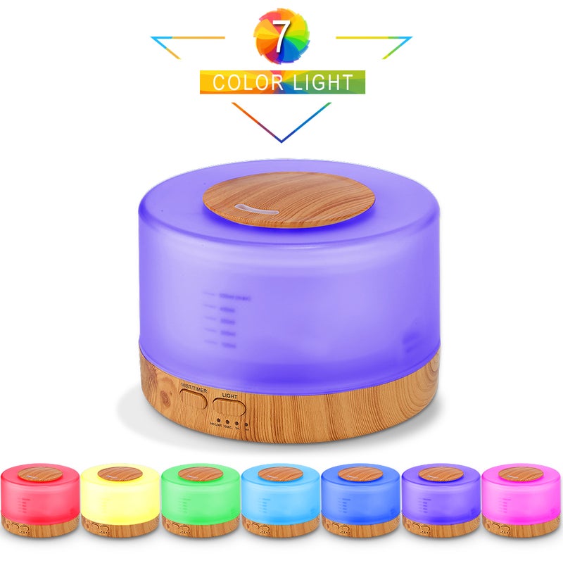 Aromatherapy Air Humidifier Aroma Diffuser With LED 7 Colors-Changing Light And Remote Control 700ml White - Image 2