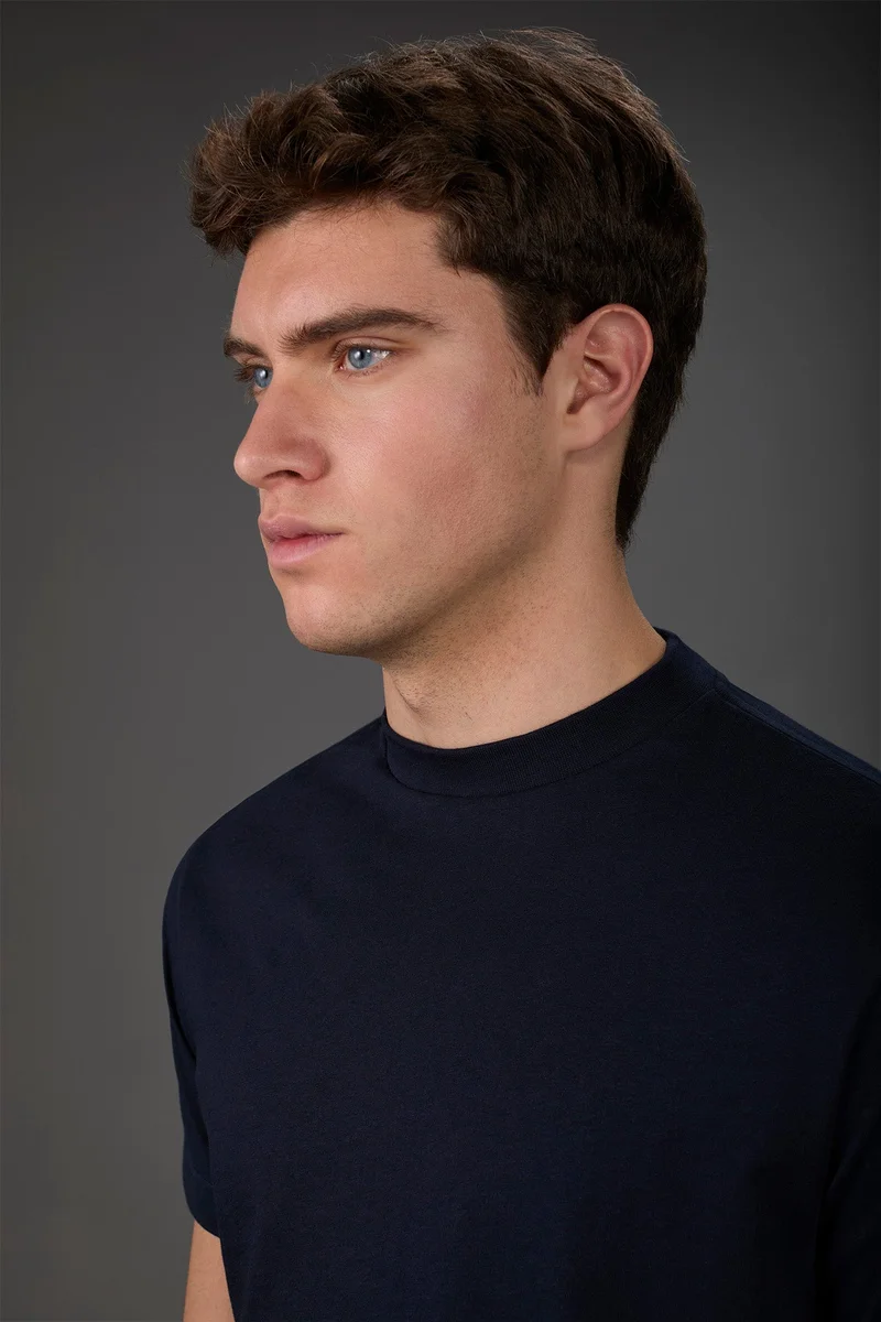 Doppelganger Blue Men's short-sleeved T-shirt in 100% cotton jersey - Dk Blue for Men | Best Price UAE