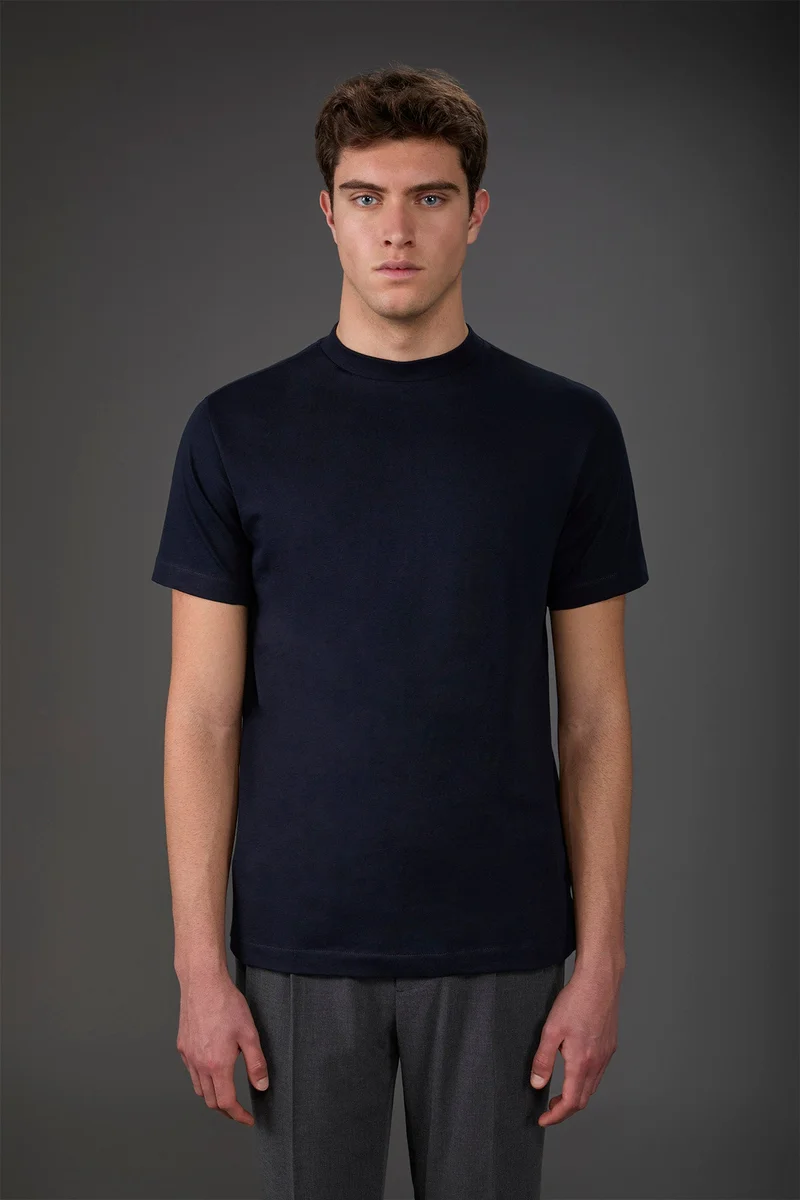 Men's short-sleeved T-shirt in 100% cotton jersey - Dk Blue