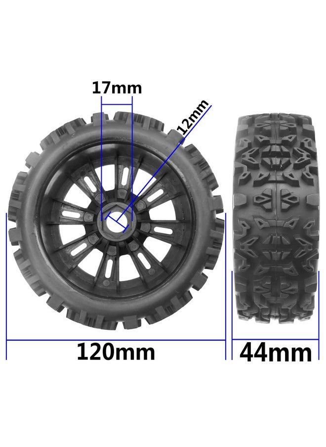 Vgoohobby - 1/8 Rc Buggy Tires 17Mm Hex Wheels Rims & Rubber Tires Compatible With Arrma Typhon 6S 3S Talion 6S Team Losi Hpi 1/8 Rc Car 4Pcs - Image 1