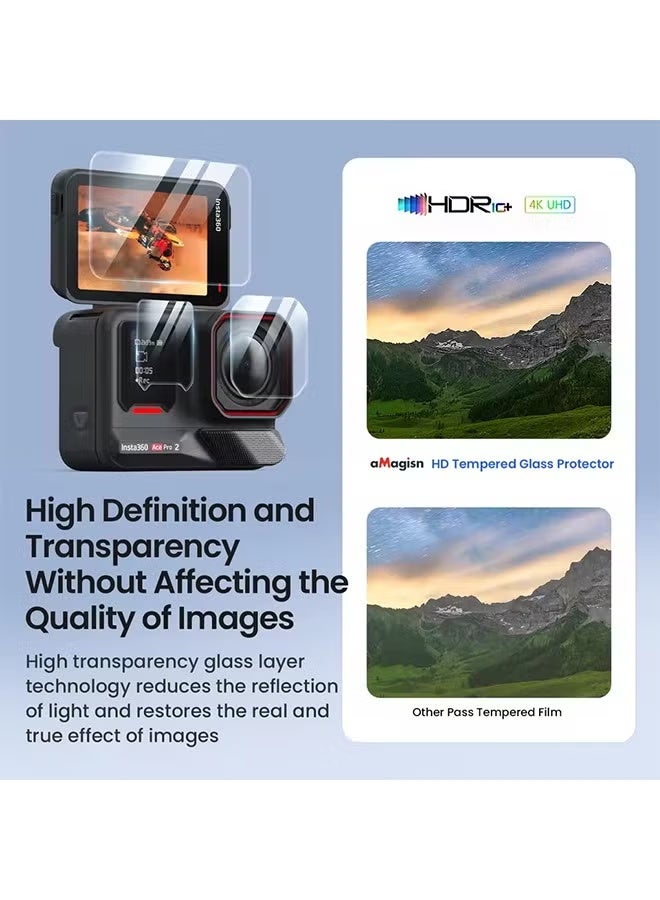 aMagisn Lens Screen Protector for Insta360 Ace Pro 2，Tempered Glass 9H Hardness Anti-Scrach Anti-Bubble,Ace Pro 2 Accessories - Image 3