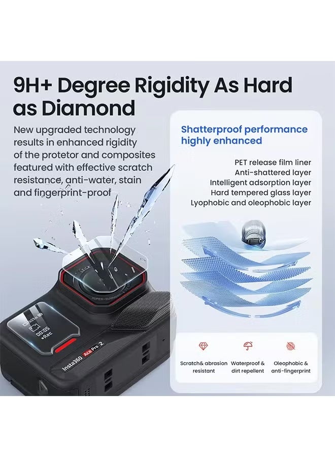 aMagisn Lens Screen Protector for Insta360 Ace Pro 2，Tempered Glass 9H Hardness Anti-Scrach Anti-Bubble,Ace Pro 2 Accessories - Image 5