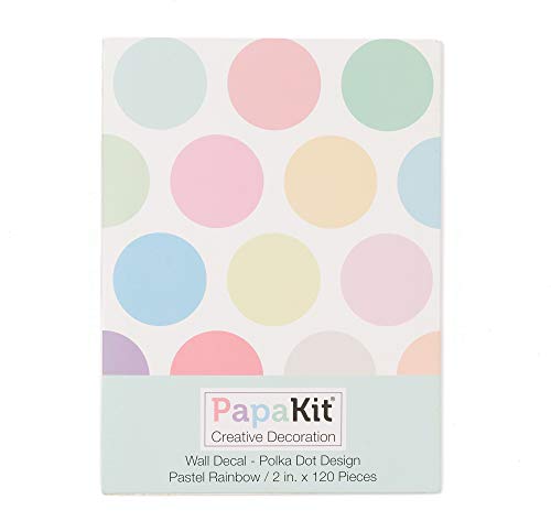 PapaKit Large Round Polka Dot Confetti Wall Decal Baby Nursery Child Kid Boy Girl Bedroom Home Decor | Creative Art Design Pattern | Safe Removable Adhesive (Pastel Rainbow, 2 Inches x 120 Pieces) - Image 4