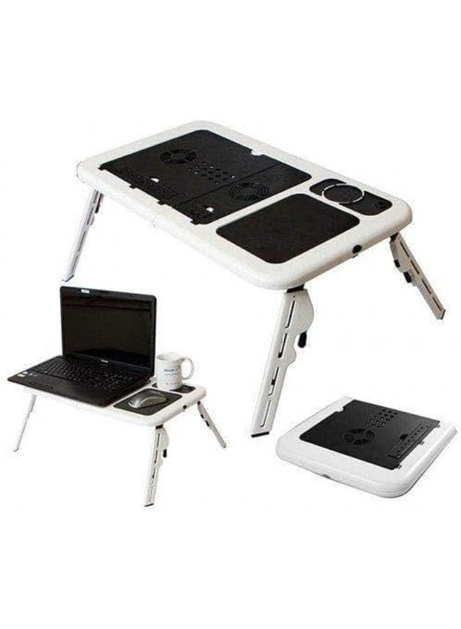 منضدة لابتوب محمولة قابلة للطي E-table LD-09 - طاولة عمل عملية مع مروحة تبريد قوية - تصميم مريح وسهل الاستخدام - Image 2