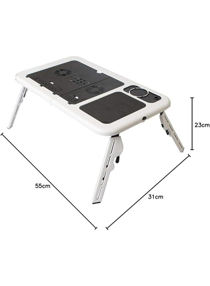 منضدة لابتوب محمولة قابلة للطي E-table LD-09 - طاولة عمل عملية مع مروحة تبريد قوية - تصميم مريح وسهل الاستخدام - Image 1