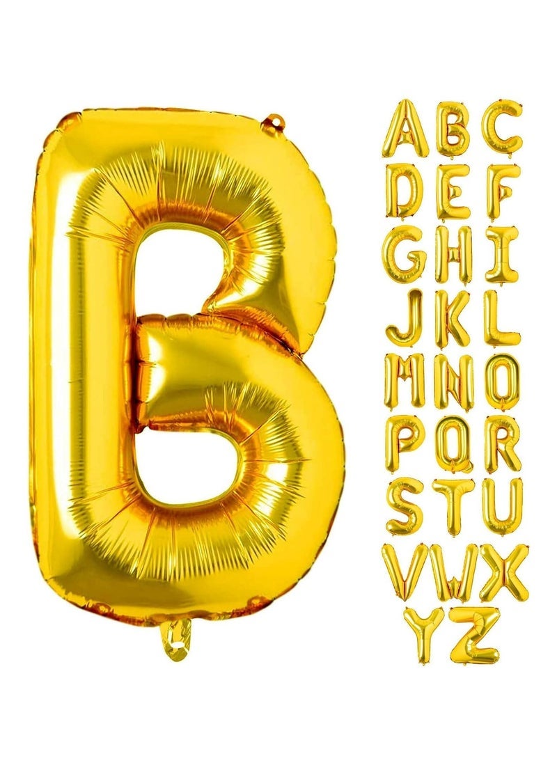 بارتي ويذ إيما الحروف الذهبية من الألف إلى الياء بالونات 32 بوصة بالونات الأبجدية الكبيرة الذهب رقائق الهيليوم رسالة بالون لحفل عيد ميلاد الذكرى الزفاف الديكور (الذهبي ب) - Image 1
