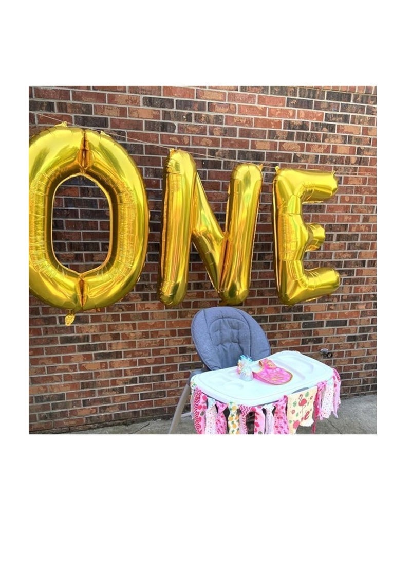 بارتي ويذ إيما الحروف الذهبية من الألف إلى الياء بالونات 32 بوصة بالونات الأبجدية الكبيرة الذهب رقائق الهيليوم رسالة بالون لحفل عيد ميلاد الذكرى الزفاف الديكور (الذهبي ب) - Image 2