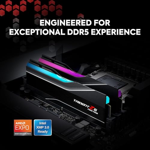 G.SKILL Trident Z5 Neo RGB Series DDR5 RAM (AMD Expo & Intel XMP 3.0) 64GB (2x32GB) 6000MT/s CL36-36-36-96 1.35V Desktop Computer Memory U-DIMM - Matte Black (F5-6000J3636F32GX2-TZ5NR) - Image 2