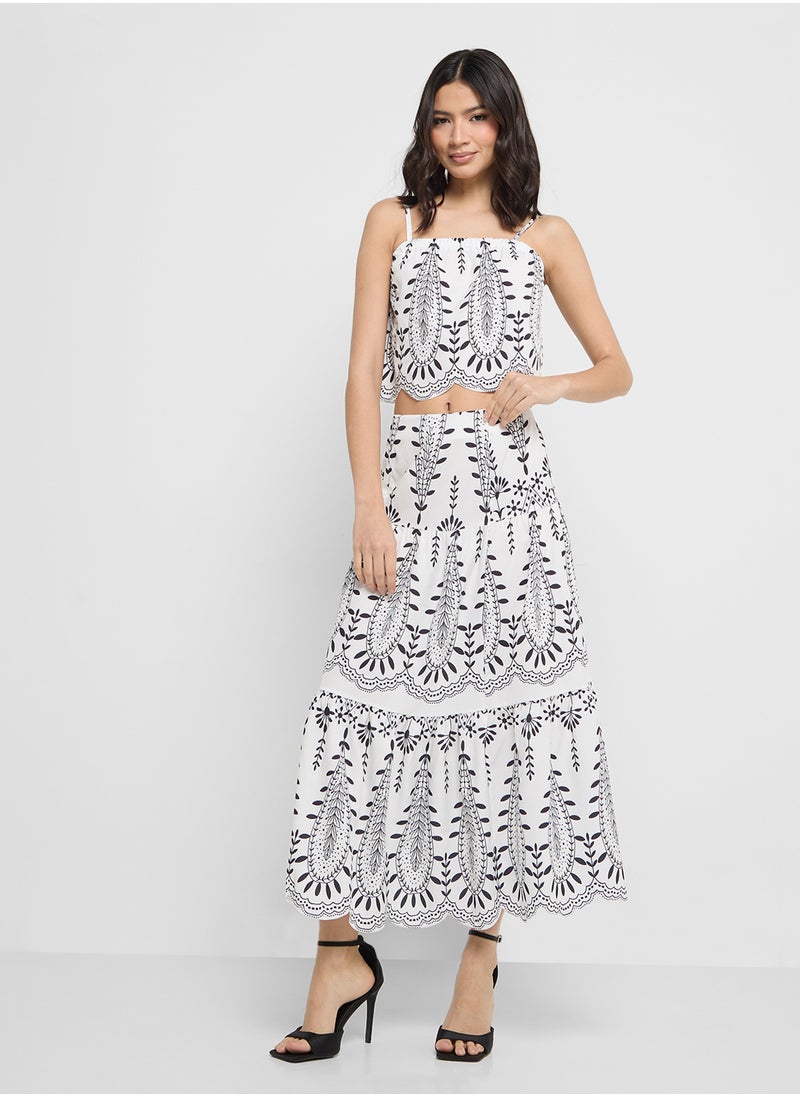 ELLA - Scallop Hem Top & Skirt Set - Image 1