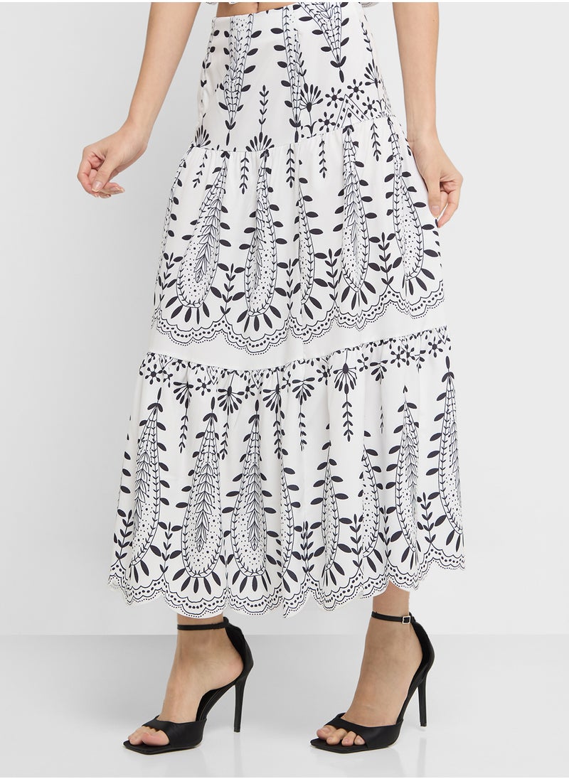 ELLA - Scallop Hem Top & Skirt Set - Image 1