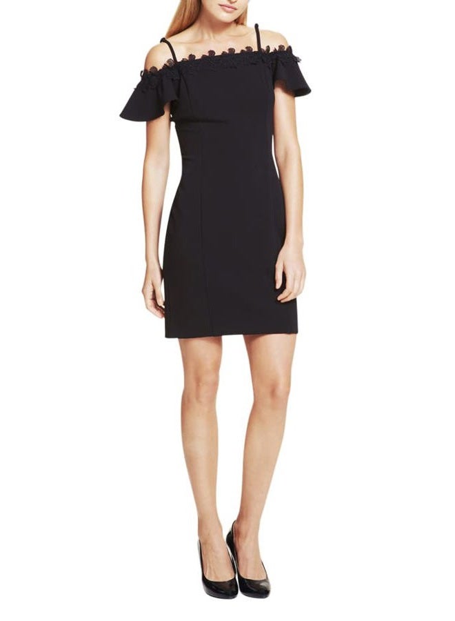 Kensie Women's 1/2 Sleeve Lace Mini Dress, Black, 12 - Image 2