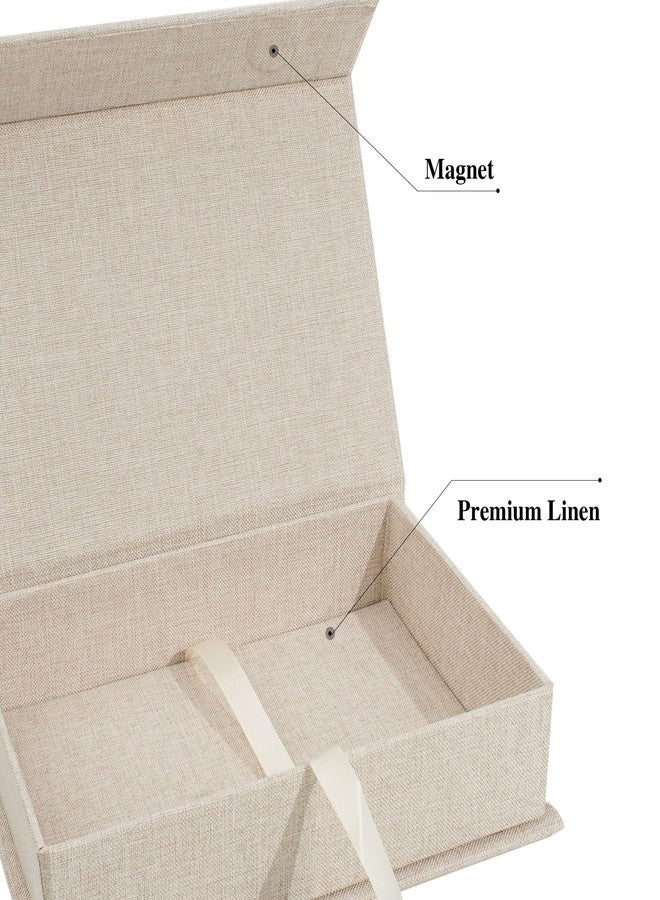 Hiwhy Photo Storage Box 8x10, Linen Memory Photo Box Perfect to Store Your Photo, Pictures, Certificates, Scrapbooking Supplies, Keepsakes and Jewelry Beige - Image 3