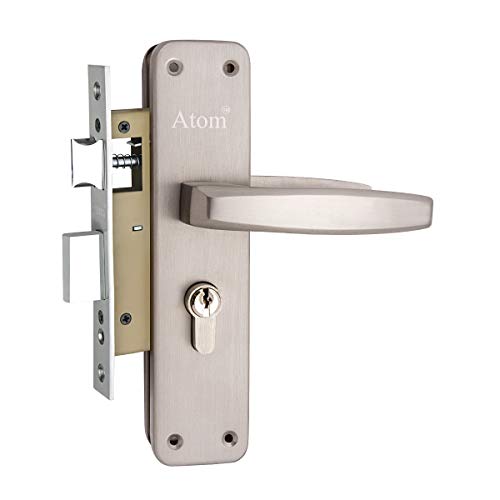 Atom Heavy Duty Mortise Door Lock with One Sided Key for Bedroom, Living Room, Main Door, Silver Satin Finish | 3 Keys | Lockset for House Hotel Office(801CYOSK) - Image 2