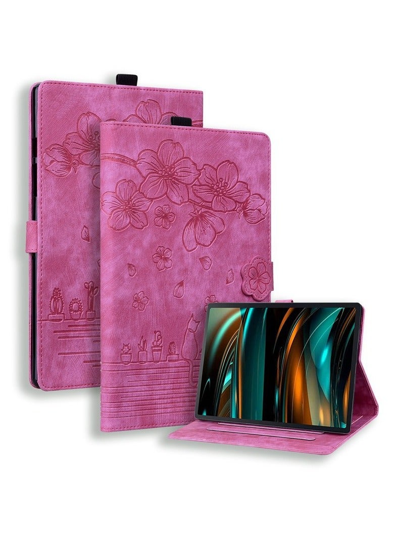general Compatible with Samsung Tab A11 8.7-inch Tablet Case Cherry Blossom Cat Pattern Shockproof Protective Case Full-Coverage Protective Case with Stand Function