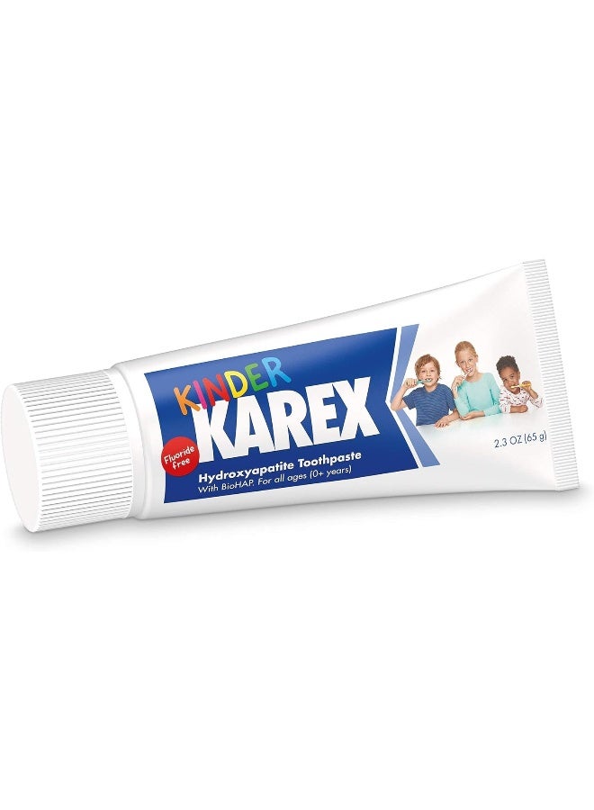 KAREX معجون أسنان كيندر كاريكس هيدروكسيباتيت للأطفال الصغار | خالي من الفلورايد | مختبر سريرياً | 2.3 أونصة - Image 3