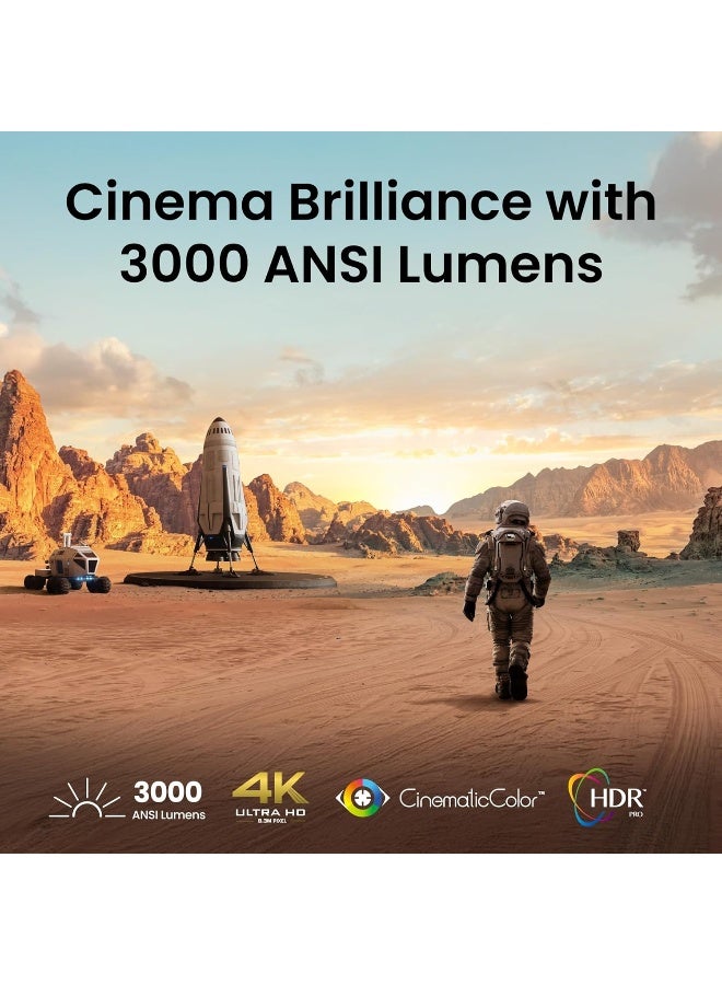 بين كيو بروجيكتور الترفيه المنزلي TK705i بدقة 4K HDR، 3000 لومن ANSI، جوجل تي في، نتفليكس، زمن استجابة منخفض، ضبط تلقائي للصورة، زوم بصري، HDMI 2.1، شاشة كبيرة 150 بوصة، MEMC، HDR 10+ المملكة العربية السعودية - ضمان 2 سنة - Image 2