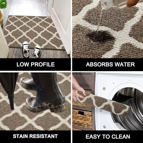 SHACOS Washable Runner Rug 20"x59" Non Slip Stain Resistant Dirt Trapper Rug Runner Floor Mat Carpet Runners for Entryway Kitchen Home Garage Office, Brown - Image 5
