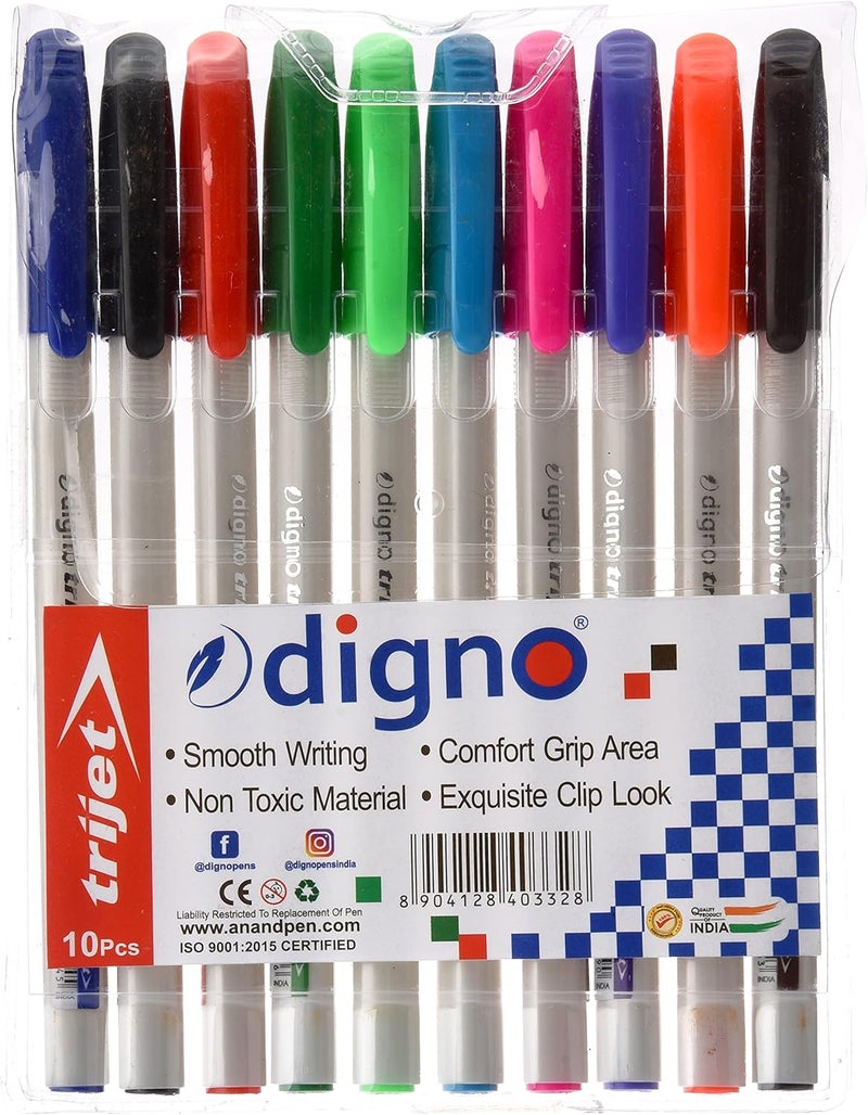 ديجنو 8904128403328 قلم تريجيت، 10 ألوان - Image 1