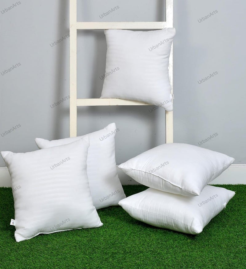 HFI Urban Arts Microfiber Cushion Fillers - Pack of 5 Pcs| 16 x 16 Inches| White | Conjugated Virgin Microfibre | Hotel Quality Linen - Image 1