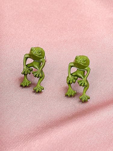 Frodete Green Frog Earrings for Women Christmas Stocking Stuffers Vintage Frogs Shaped Stud Earrings Funny Cute 3D Animal Earrings Jewelry Gifts - Image 5