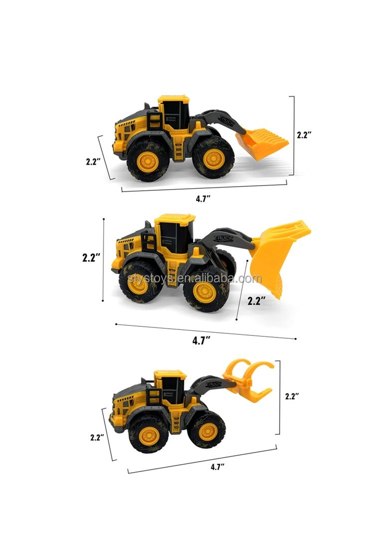 BAYBEE Baybee Kids Truck Toys Friction Powered Push and Go Construction Truck Toys -  Push Pull Toy Vehicles Playset for Babies - Engineering Pretend Play Car Toys - 2 years an up - Set of 3  - Image 4