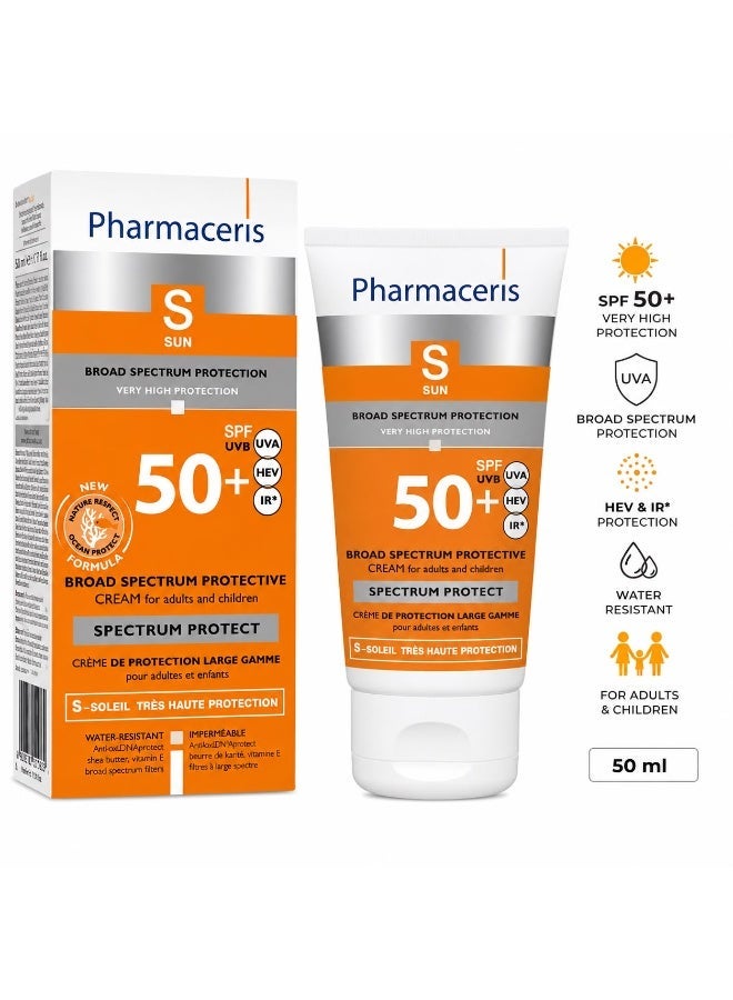 Pharmaceris Sunscreen Cream for Face & Body 50ml | Water Resistant | For Adults & Children - Image 1