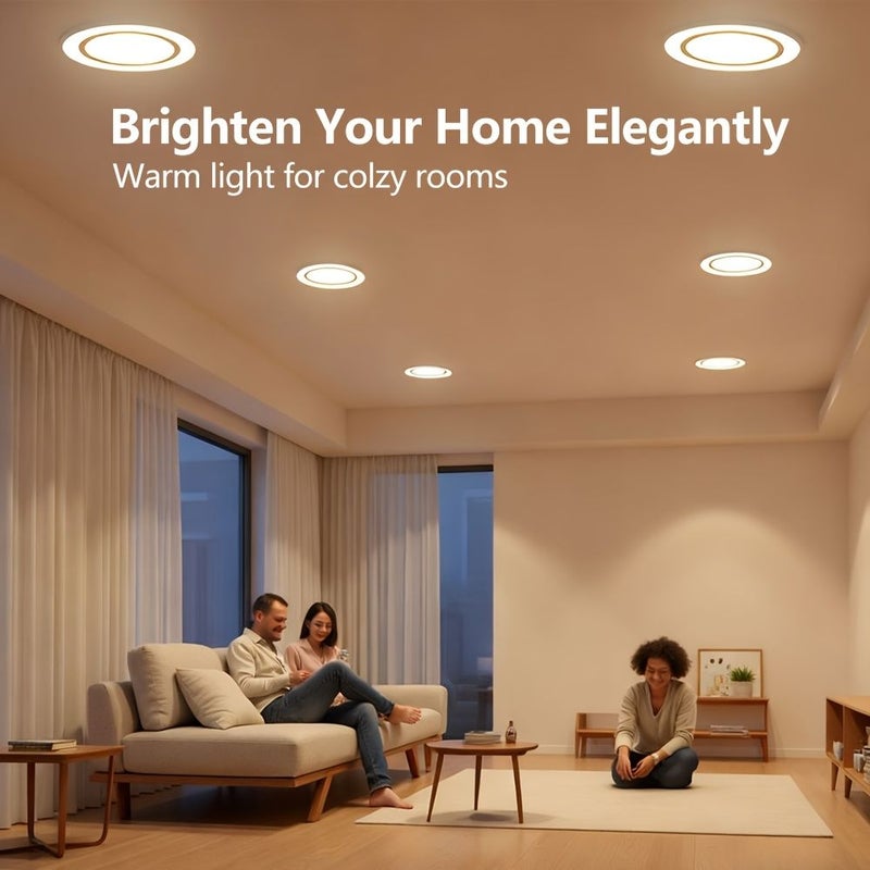 Kasotile 5 Pack 4 Inch LED Recessed Lighting 3CCT Ultra Thin Canless Wafer Ceiling Light 7 Watt 700 Lumens Dimmable High Brightness - Image 2