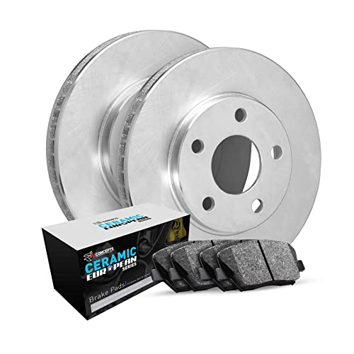 R1 Concepts Front Brakes and Rotors Kit |Front Brake Pads| Brake Rotors and Pads| Euro Ceramic Brake Pads and Rotors|fits 2018-2022 Audi Q3; Volkswagen Arteon, GTI, Tiguan - Image 1