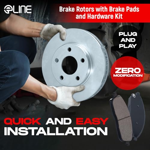 R1 Concepts Front Brakes and Rotors Kit |Front Brake Pads| Brake Rotors and Pads| Euro Ceramic Brake Pads and Rotors|fits 2018-2022 Audi Q3; Volkswagen Arteon, GTI, Tiguan - Image 3