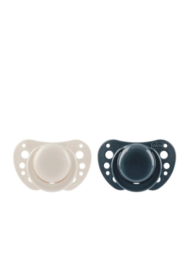 Chicco PhysioForma Air Silicone Pacifier 6-16m White/Blue x2 - Image 1