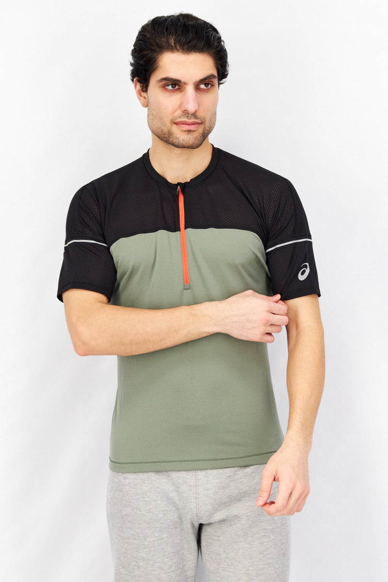 asics Men Slim Fit Short Sleeves Running T-Shirt, Black - Image 1