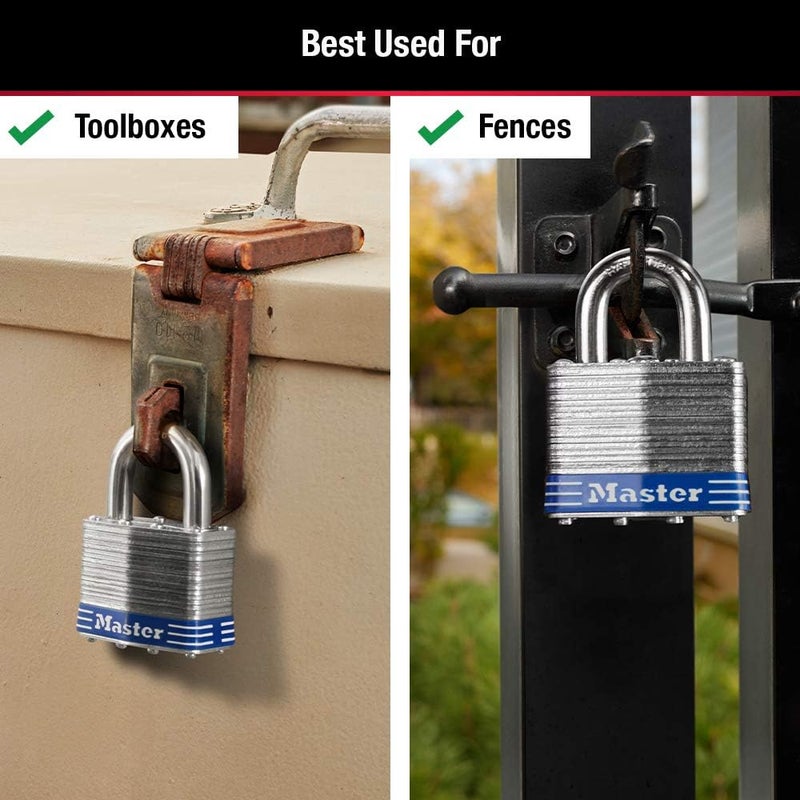 MasterLock 5T Outdoor Padlock with Key, 2 Pack Keyed-Alike, Silver - Image 4
