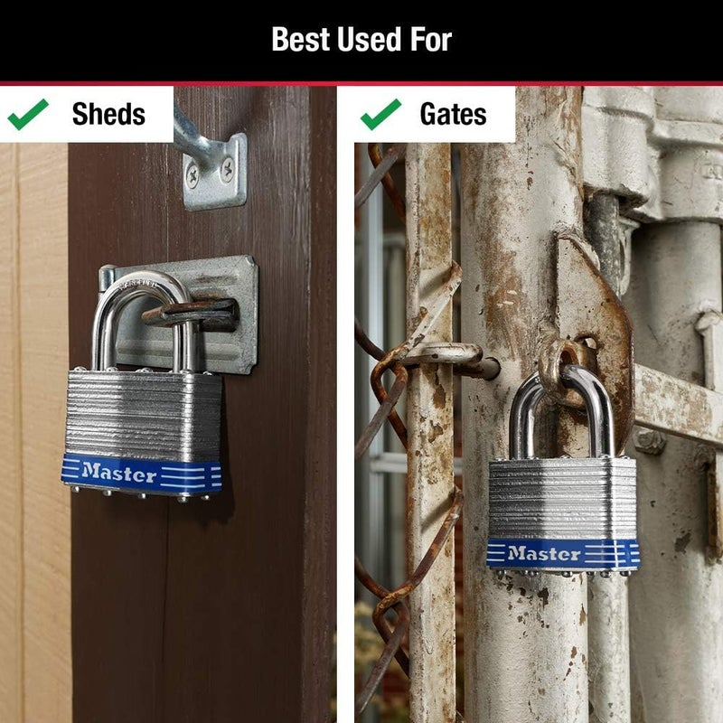 MasterLock 5T Outdoor Padlock with Key, 2 Pack Keyed-Alike, Silver - Image 3