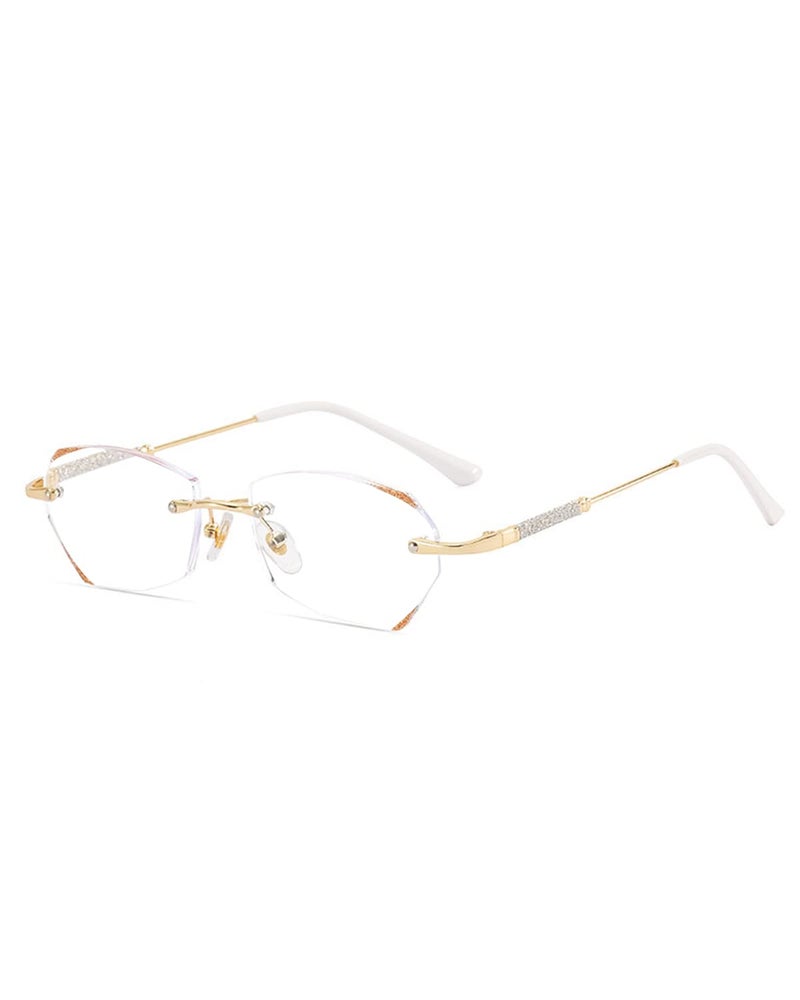 LUFF Rimless Reading Glasses for Women,Fashion Lightweight Anti Blue Light Readers Classic Metal Comfortable Frame glasses（Gold,1.0X - Image 1