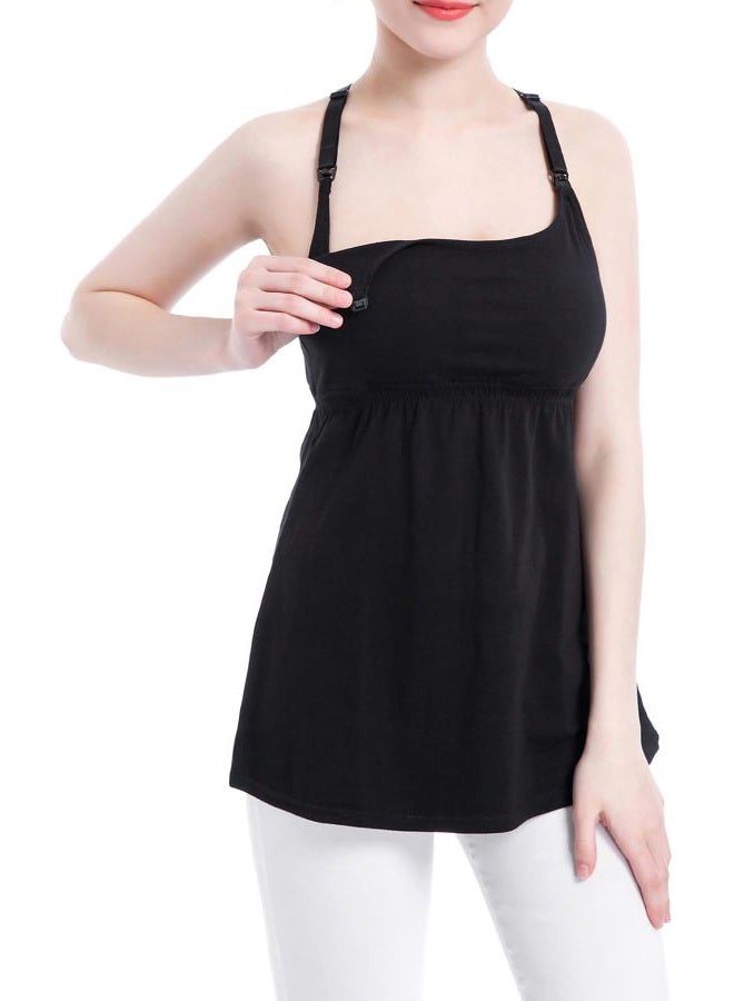 SUIEK Women's Nursing Tank Top Cami Maternity Bra Breastfeeding Shirts (Medium, Black+Burgundy+Grey Print) - Image 2