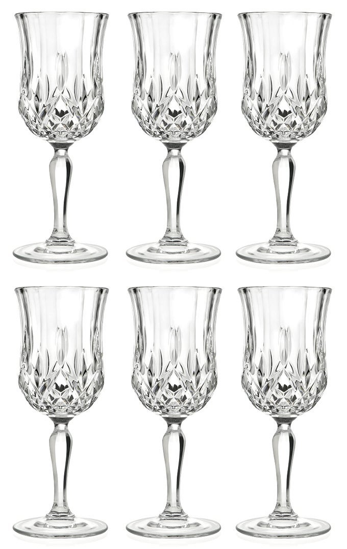 WINE GLASS GOBLET RED WINE WHITE WINE WATER GLASS STEMMED GLASSES SET OF 6 GOBLETS CRYSTAL LIKE GLASS 54 OZ BEAUTIFULLY CUT DESIGNED MADE IN EUROPE